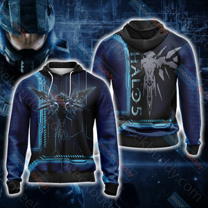 Halo 5 Unisex 3D T-shirt Zip Hoodie XS 