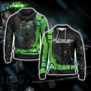 Tom Clancy's Splinter Cell Unisex 3D T-shirt Zip Hoodie XS 