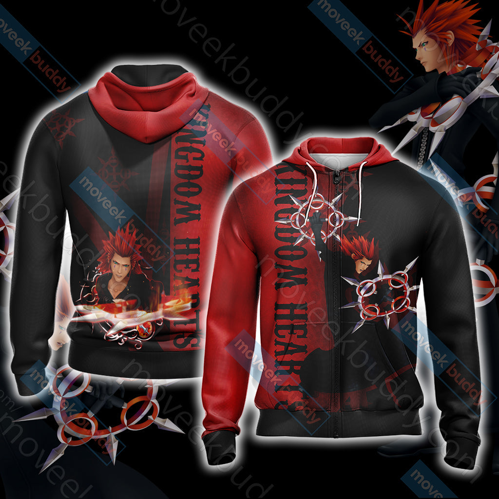 Kingdom Hearts II - Axel Unisex 3D T-shirt Zip Hoodie XS 