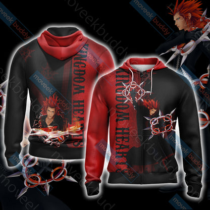 Kingdom Hearts II - Axel Unisex 3D T-shirt Zip Hoodie XS 