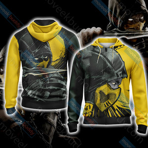 Mortal Kombat Scorpion Unisex 3D T-shirt Zip Hoodie XS 