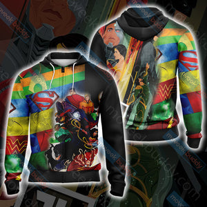 Justice League New Collection Unisex 3D T-shirt Zip Hoodie XS 