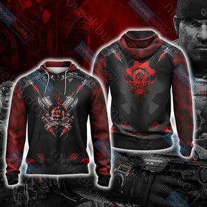 Gears Of War Unisex 3D T-shirt Zip Hoodie XS 