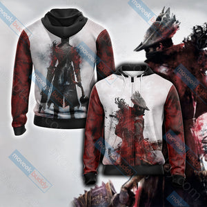 Bloodborne - The Hunter Unisex 3D T-shirt Zip Hoodie XS 