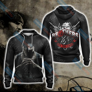 Gears Of War - Brother To The End Unisex 3D T-shirt Zip Hoodie XS 