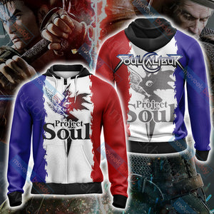 Soulcalibur - Project Soul Unisex 3D T-shirt Zip Hoodie XS 