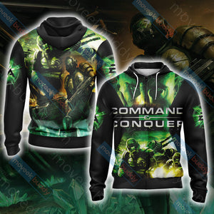Command & Conquer-Tiberium Unisex 3D T-shirt Zip Hoodie XS 