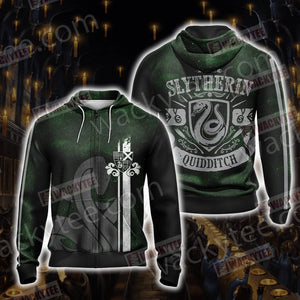 Harry Potter - Slytherin House Quidditch Unisex 3D T-shirt Zip Hoodie S 