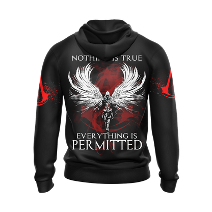 Assassin's Creed Nothing Is True Everything Is Permitted Unisex 3D T-shirt Zip Hoodie   