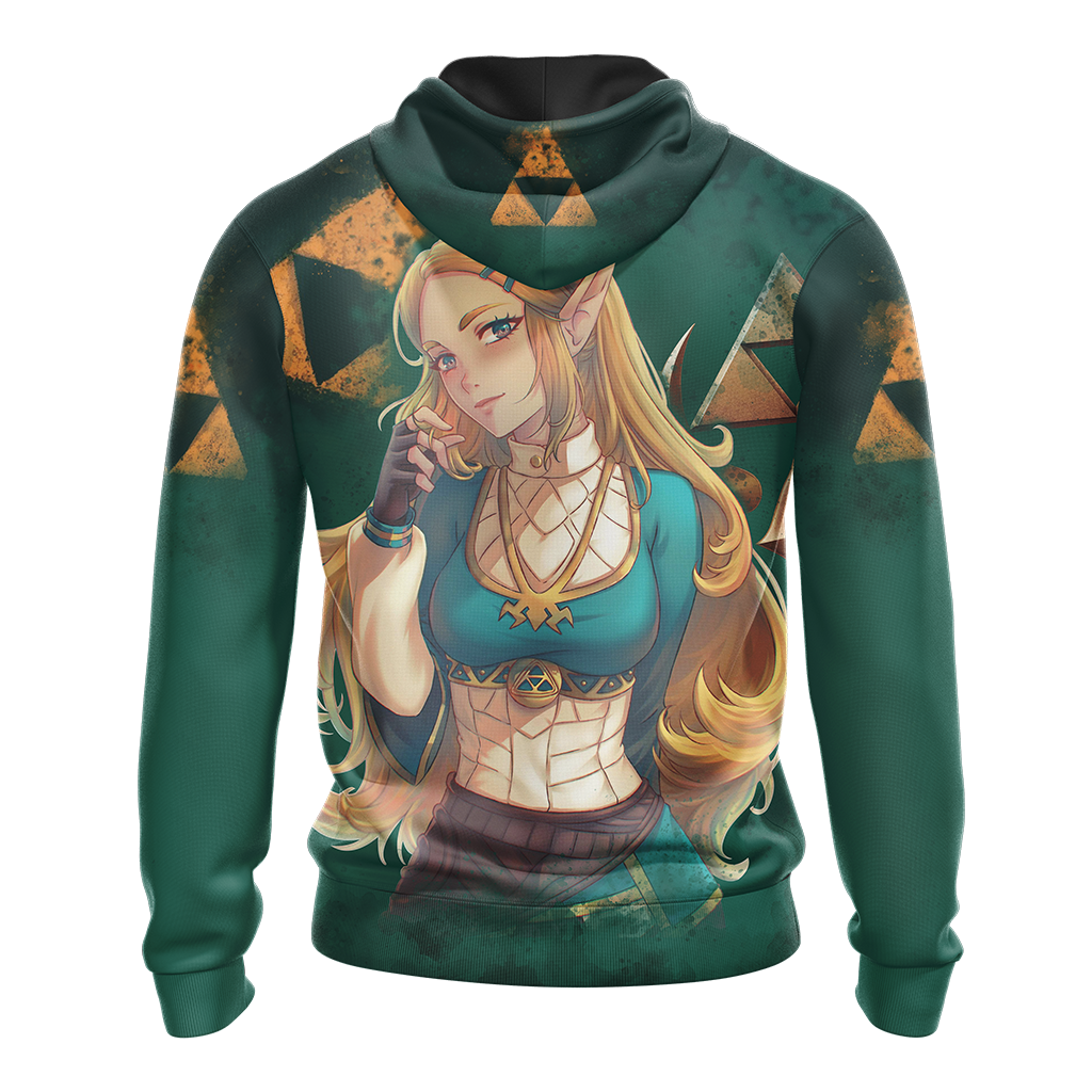 Princess Zelda The Legend of Zelda All Over Print T-shirt Zip Hoodie Pullover Hoodie   