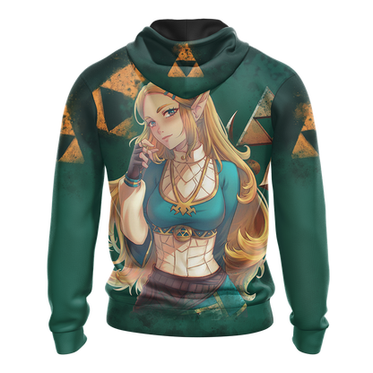 Princess Zelda The Legend of Zelda All Over Print T-shirt Zip Hoodie Pullover Hoodie   