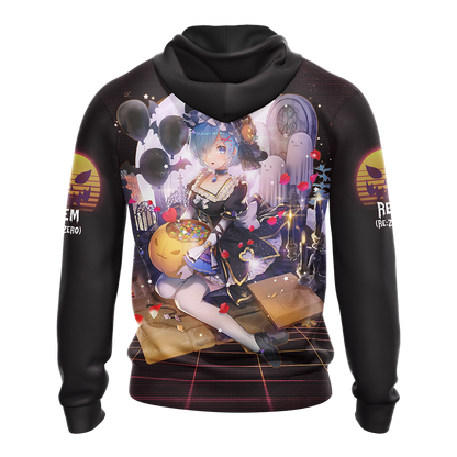 This is my Halloween Costume Rem Re:Zero All Over Print T-shirt Zip Hoodie Pullover Hoodie   