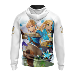 Link and Zelda The Legend of Zelda All Over Print T-shirt Tank Top Zip Hoodie Pullover Hoodie   