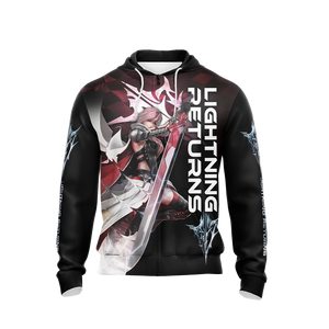 Final Fantasy XIII Lightning Returns Unisex 3D T-shirt Zip Hoodie   