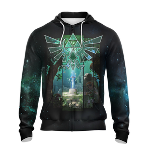 The Master Sword The legend of Zelda All Over Print T-shirt Zip Hoodie Pullover Hoodie   