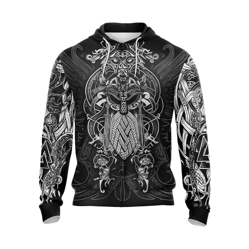 Viking Pattern Unisex 3D T-shirt Zip Hoodie Pullover Hoodie   