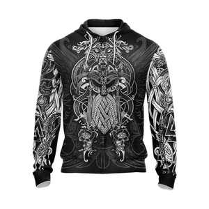 Viking Pattern Unisex 3D T-shirt Zip Hoodie Pullover Hoodie   