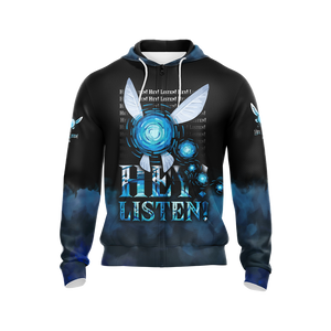 The Legend Of Zelda Navi Fairy Hey Listen Unisex 3D T-shirt Zip Hoodie   