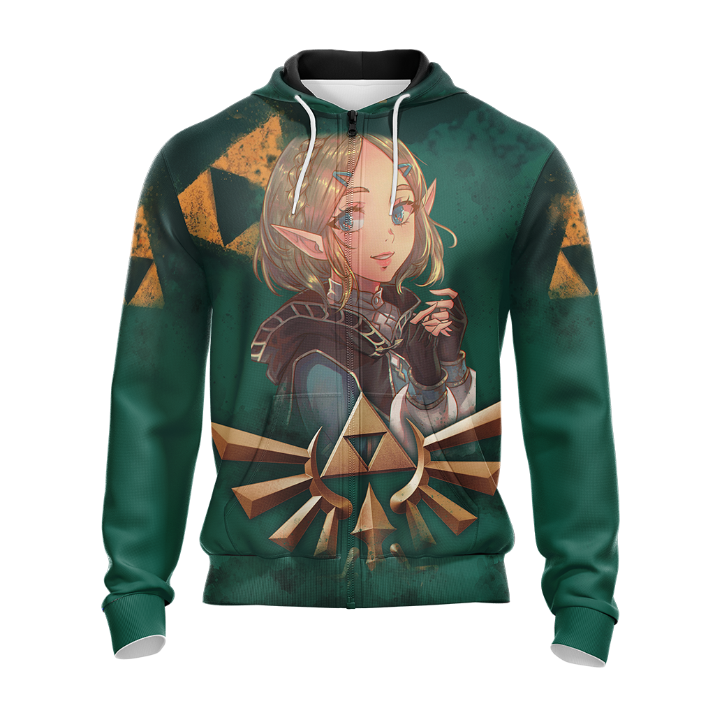 Princess Zelda The Legend of Zelda All Over Print T-shirt Zip Hoodie Pullover Hoodie   