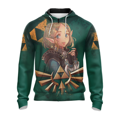 Princess Zelda The Legend of Zelda All Over Print T-shirt Zip Hoodie Pullover Hoodie   