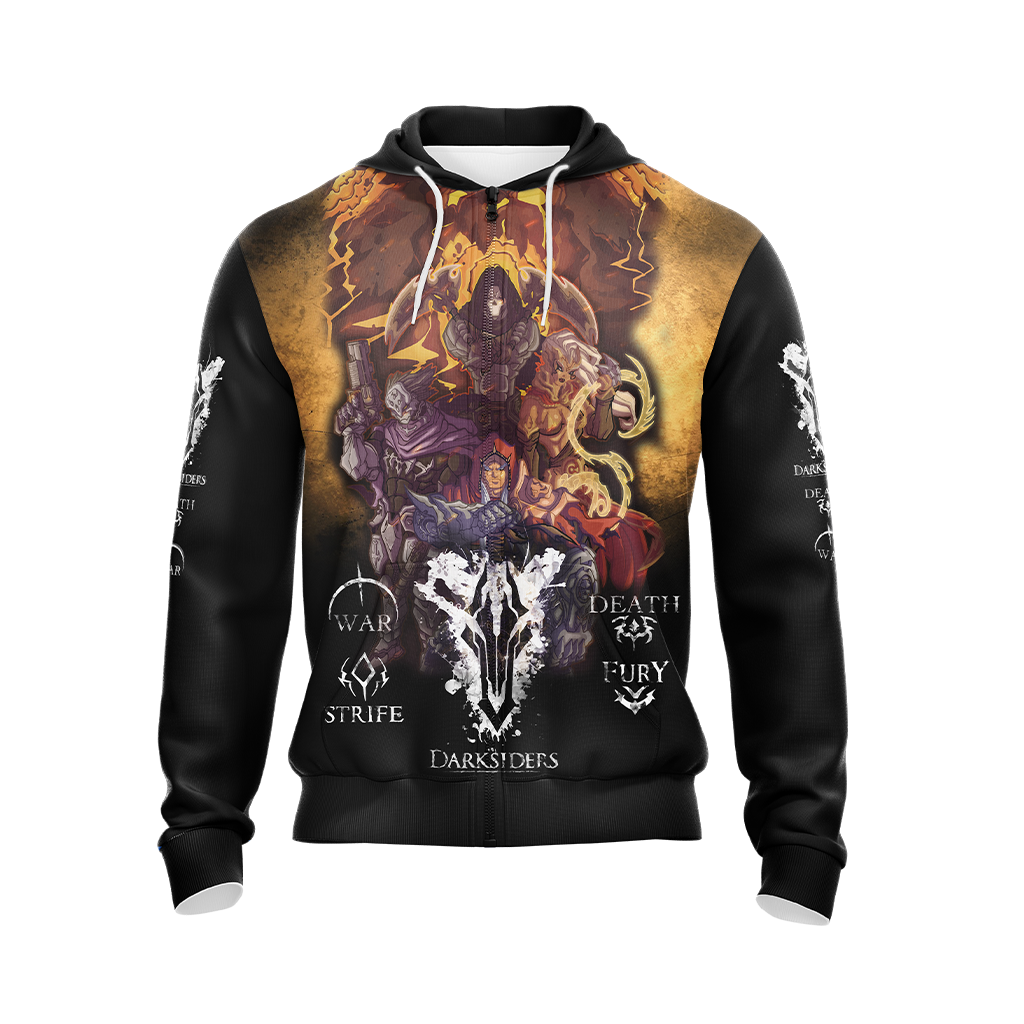 Darksiders 4 Horsemen Unisex 3D T-shirt Zip Hoodie   