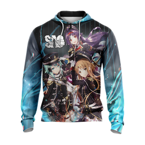 Asuna Sinon Yuuki Military Sword Art Online All Over Print T-shirt Zip Hoodie Pullover Hoodie   