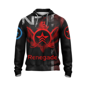 Mass Effect Paragon and Renegade symbol Unisex 3D T-shirt Zip Hoodie Pullover Hoodie   