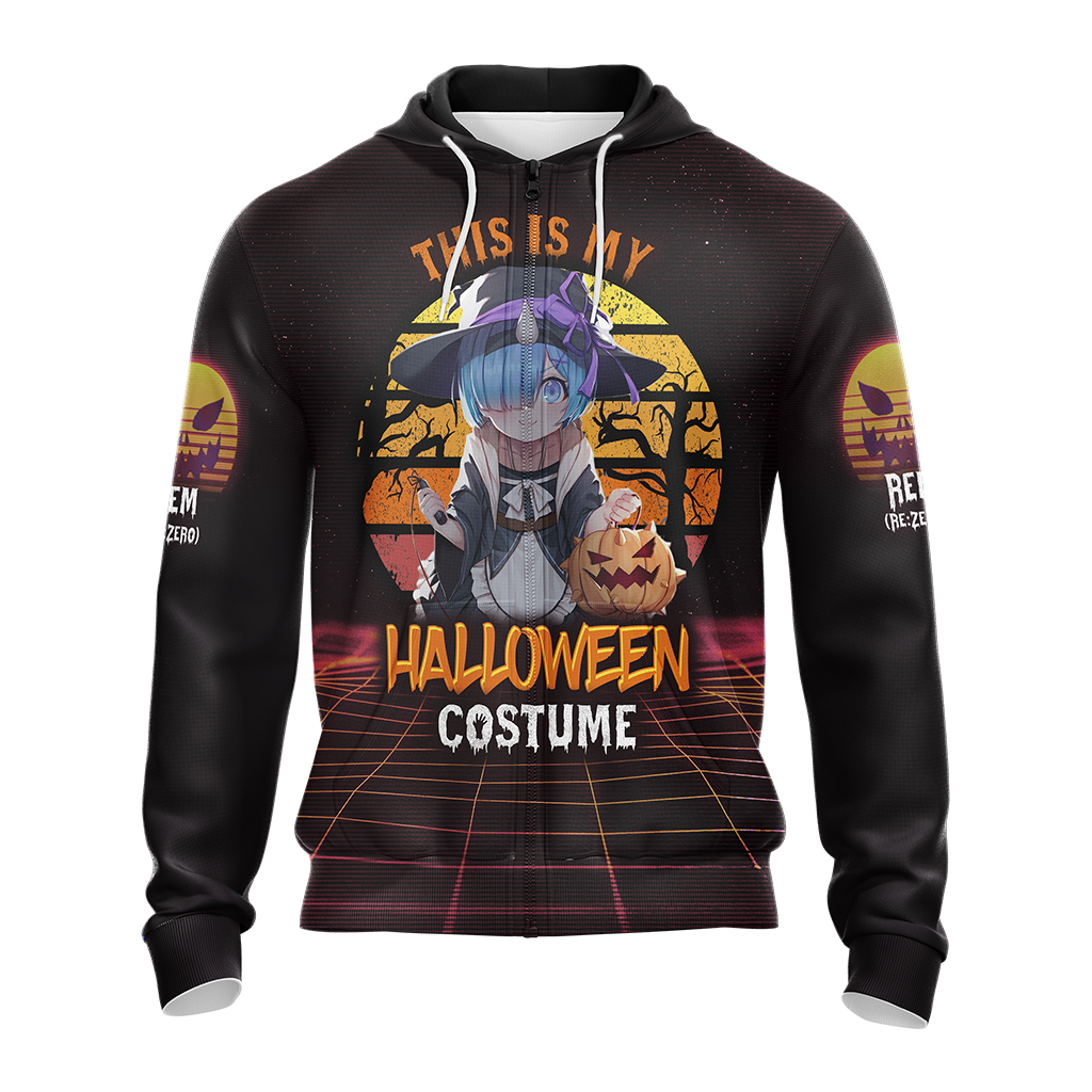 This is my Halloween Costume Rem Re:Zero All Over Print T-shirt Zip Hoodie Pullover Hoodie   