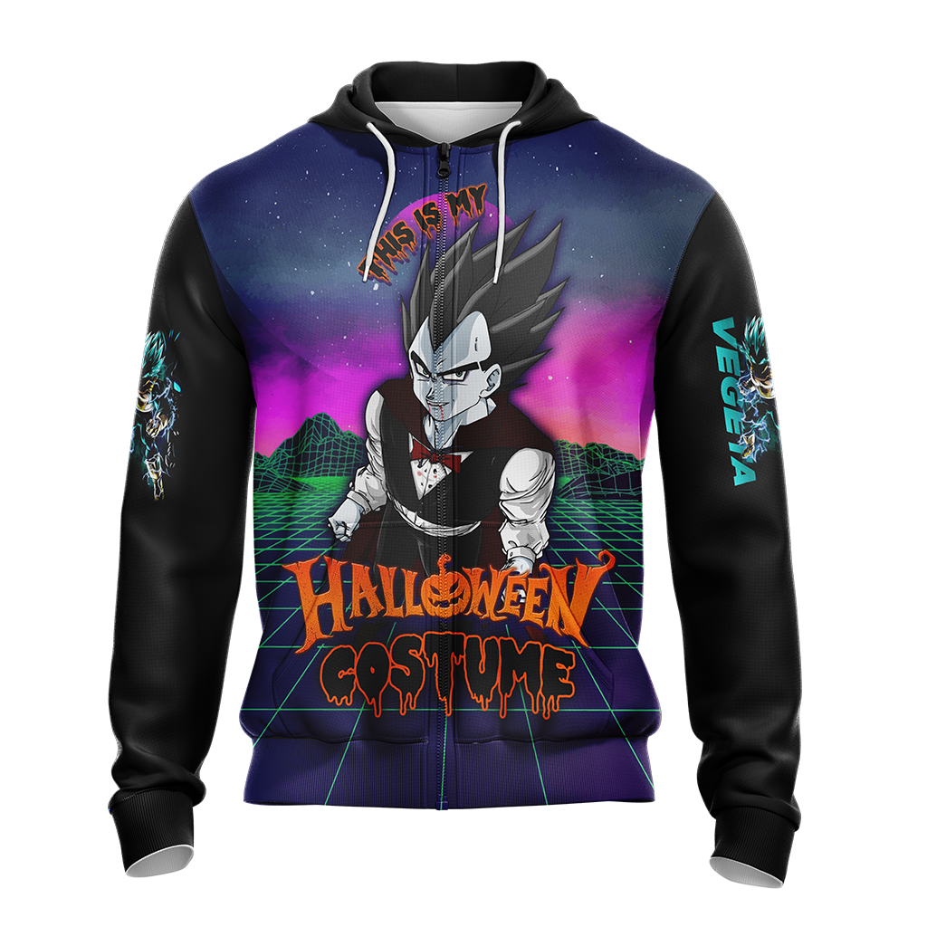 This is my Halloween Costume Vegeta Dragon Ball All Over Print T-shirt Zip Hoodie Pullover Hoodie   