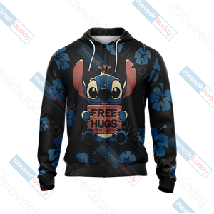 Stitch Loves Hugs Free Hugs Unisex 3D T-shirt   