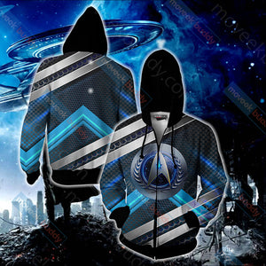 Star Trek New Look Unisex 3D T-shirt Zip Hoodie XS 