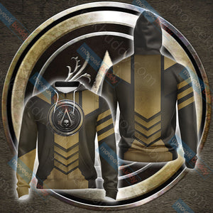 Assassin's Creed Black Flag Unisex 3D T-shirt Zip Hoodie XS 