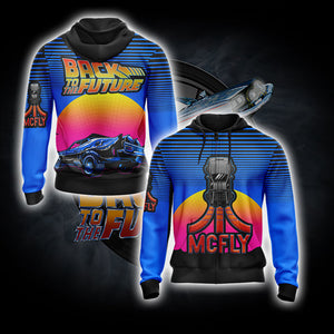 Back To The Future New Unisex 3D T-shirt Zip Hoodie XS 