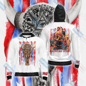 American Gods Unisex 3D T-shirt Zip Hoodie XS 