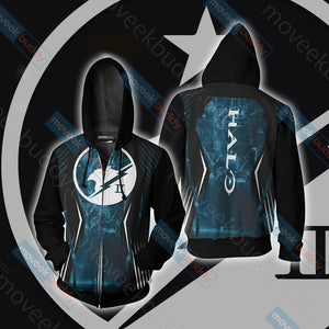 Halo - Blue Team Unisex 3D T-shirt Zip Hoodie XS 