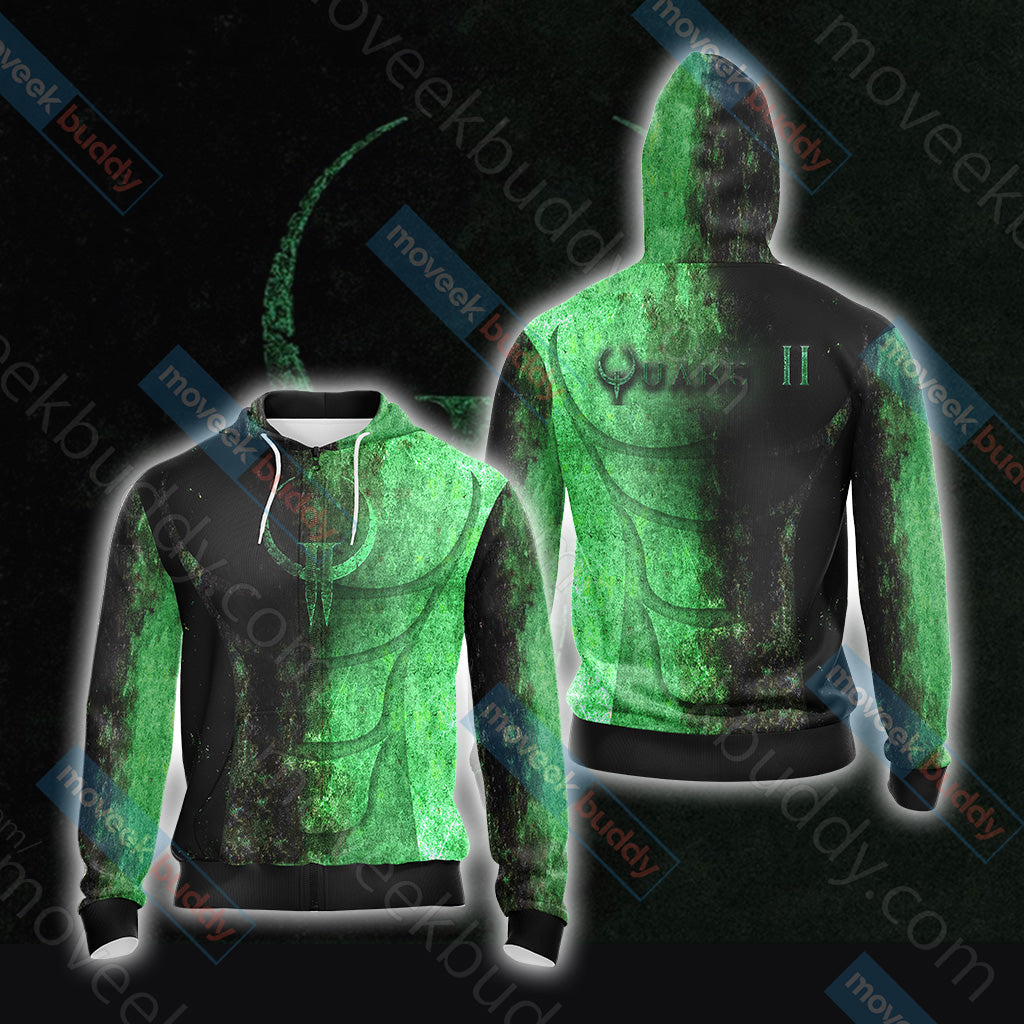 Quake II Unisex 3D T-shirt Zip Hoodie XS 