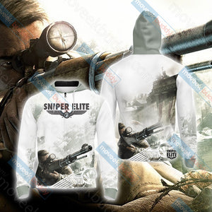 Sniper Elite V2 Unisex 3D T-shirt Zip Hoodie XS 