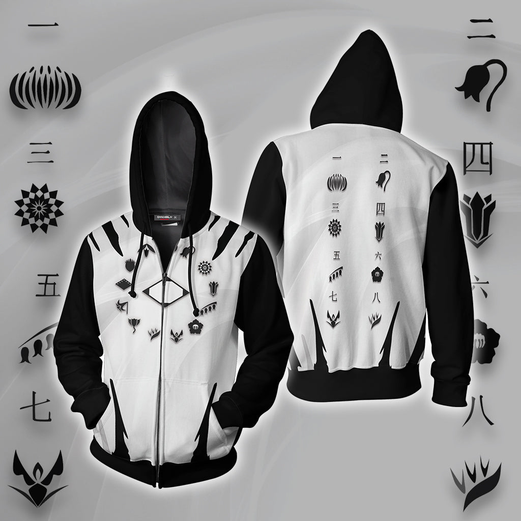 Bleach Division Symbol Unisex Zip Up Hoodie Jacket XS  