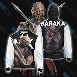 Mortal Kombat Baraka New Unisex 3D T-shirt Zip Hoodie XS 