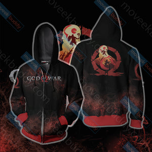God Of War New Version Unisex 3D T-shirt Zip Hoodie XS 