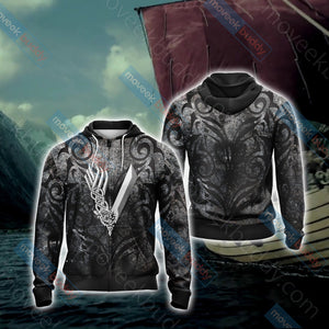 Vikings History Unisex 3D T-shirt Zip Hoodie XS 
