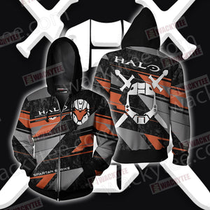 Halo - Spartans Helmet Unisex 3D T-shirt Zip Hoodie S 
