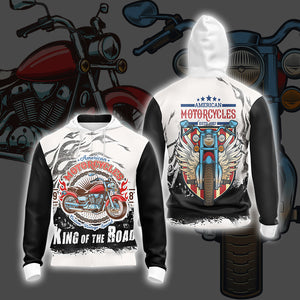 American Motorcycles King Of The Road Unisex 3D T-shirt Zip Hoodie XS 