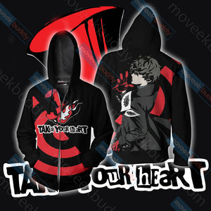 Persona 5 - Phantom Thieves Symbol Unisex 3D T-shirt Zip Hoodie XS 