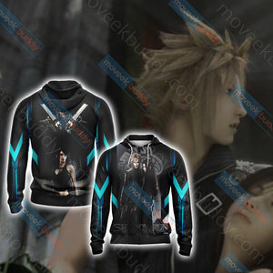Final Fantasy - Cloud and Tifa Unisex 3D T-shirt Zip Hoodie S 