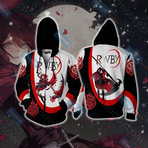 RWBY - Ruby Rose New Unisex 3D T-shirt Zip Hoodie XS 