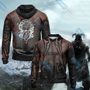 The Elder Scrolls - Winterhold Unisex 3D T-shirt Zip Hoodie XS 