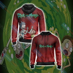 Rick and Morty New Look Worlds Unisex 3D T-shirt Zip Hoodie XS 