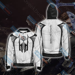 Middle-earth: Shadow of Mordor - Black Gate Sigil Unisex 3D T-shirt Zip Hoodie XS 