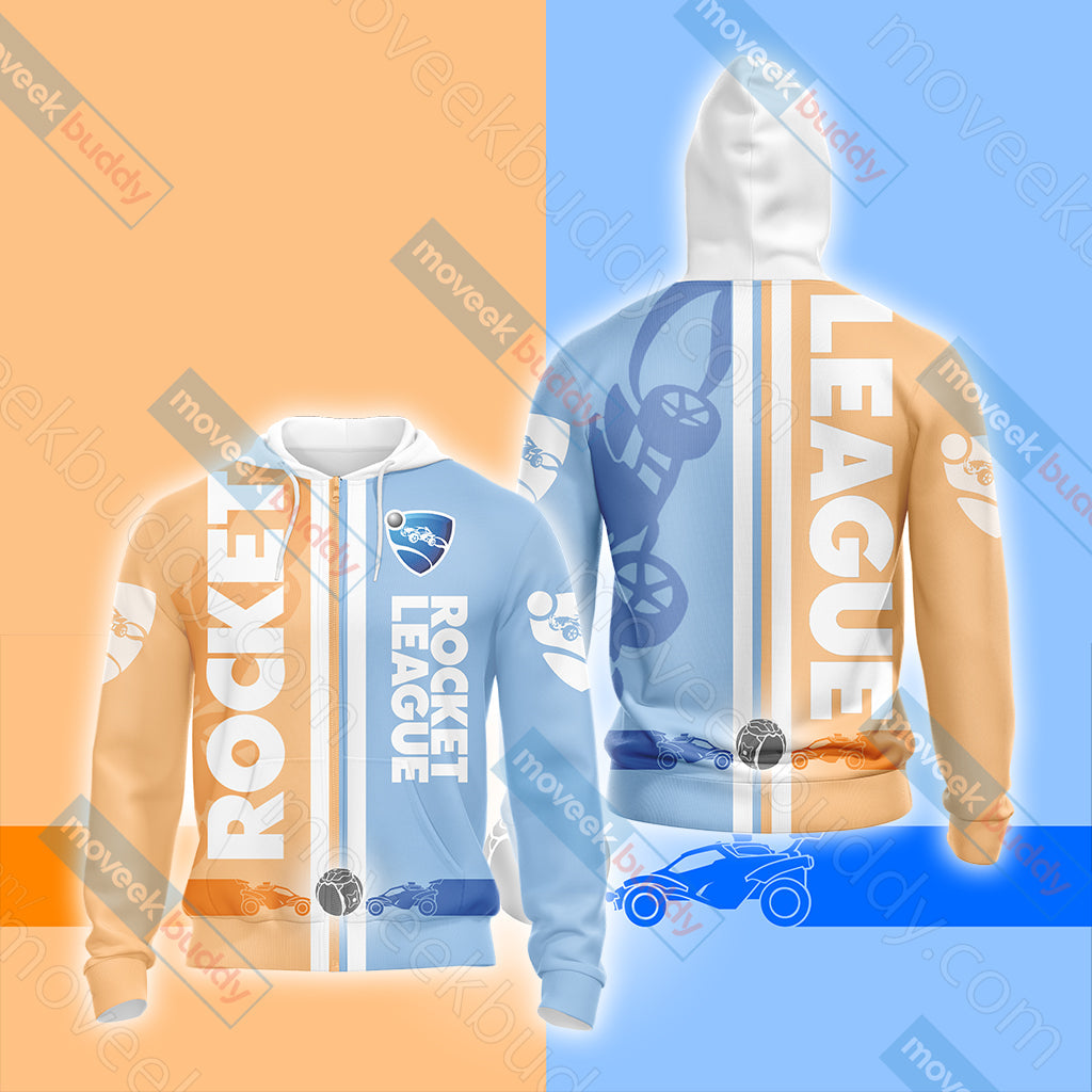 Rocket League New Look Unisex 3D T-shirt Zip Hoodie XS 